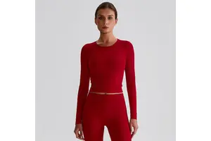 Women's Long Sleeve Yoga Tops Breathable 4-way Stretch Quick Dry Anti-Bacterial Eco-Friendly Spandex/Nylon Workout Sport