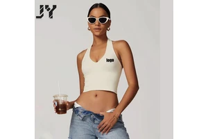 Joyyoung Custom LOGO Women's Breathable Nine Quarter Sleeve for Neck Yoga Bra European American Seamless Sports Underwear Top