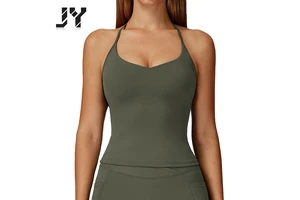 JY High Quality Solid Color Camisole Yoga Top, Tight Fitting, High Elasticity, Comfortable, Breathable Sports Top