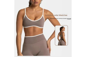 Cross-Border Seamless Crisscross Straps High Support Pullover Sleeveless Camisole Bra Beautiful Back Breathable Sports Yoga