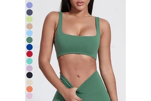 Women Eco-Friendly Plus Size Print Sexy Back Stretchy Supportive Quick Dry Windproof Anti-Bacterial Push Compression Sports Bra