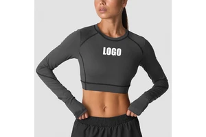 OEM Custom Backless High Quality Super Soft Fitness Lightweight Sports Yoga Long Sleeves T-Shirts for Women