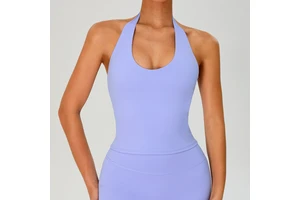YanRuo Women's Back-hanging Yoga Vest Quick-drying Spandex/Nylon Fitness Top with Skinny Fit and V-neck for Running & Sports