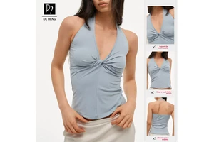 Custom Activewear Halter Neck Top Running Casual Gym Fitness Yoga Sports Yoga Tops For Women