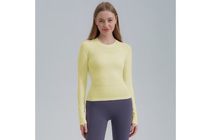 Spring/Autumn Yoga Pilates Quick-Dry Breathable Slim Fit Sportswear Running Outdoor Fitness Tight Long Sleeve Top