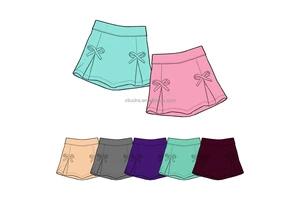 Girls Sweet Sporty Yoga Set Sleeveless Cropped Top Bow Detail Skirt Built-in Shorts Active Sports
