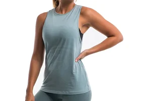 Comfortable Breathable Quick Dry High Quality Knitted Women's Gym Fitness Tank Top Polyester/Cotton Customizable for Casual