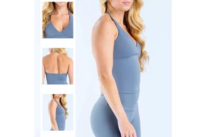 High Quality Deep V Neck Sports Bra with Removable Padding Yoga Top Women's Backless Running Sports Fitness Yoga Vest Top