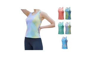 Custom Summer Women's Digital Tie - Dye Print Sleeveless Tank Top Quick Dry Breathable Lightweight Fitness Running Tops