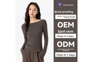 Custom Solid Simple Women's Yoga Top Sportswear Slim Fit Long Sleeve Soft Breathable for Fitness