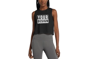 Custom Recycle Polyester Lyocell Spandex Women Crop Tank Top Quick Dry Athletic Gym Sleeveless Shirts Muscle Yoga Loose Fit