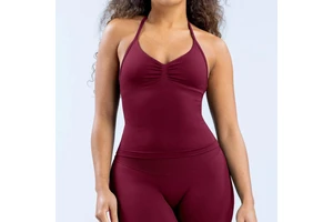 IStapromo Gifts Seamless Longline Strappy Gym Top Sports Shirts Yoga Vest Beautiful Open Back Bra Workout Halter Women Seamless
