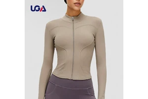 Women Full Zipper Slim-fit Long Sleeve Running Riding Tops Quick-Drying Fitness Breathable Yoga Jacket Tops