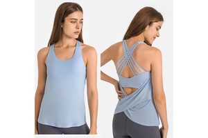 Women Sexy Cross Back Sports Yoga Shirts Lady Solid Color Quick Dry Athletic Top Female Halter Naked Feel Fitness Vest