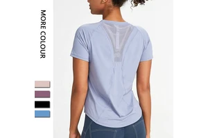 Womens Short Sleeve Workout Shirts Crew Neck Running Tee Yoga Athletic Tops