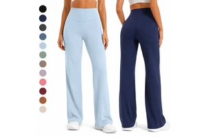 Women High Waist Flared Leg Solid Yoga Pants Comfortable Tummy Control Four-Way Stretch Eco-Friendly Workout Trousers OEM ODM