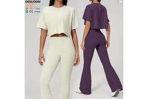 XW-FDX3091 Factory Supply Breathable Loose Fit Women Workout Top Stylish Comfortable Manufactory Sports Top Gym Pilates Yoga Top