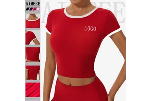 Women's Gym Outfit Modal Round Neck Versatile Yoga Gym Running Shirt Workout Fitness Workout Tops Women
