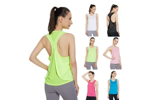 Hot Seller Breathable Gym Sport Fitness Yoga Women Girl Sleeveless Blouse Vest Quick Dry Summer Women Plain Loose Tank Top