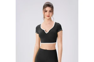 Women's Plus Size Short-Sleeve Sports T-Shirt Breathable Yoga Pilates Running Training Top Tight-Fitting Chest Pad Recyclable