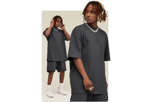 Custom Logo Oversized Plus Size Men's HeavyweightBlank for Men Women Yoga Clothes with Short Sleeves