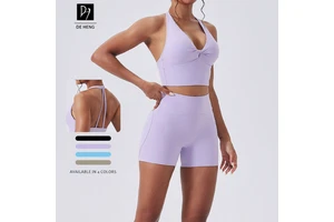 Women's Lightweight Simple Quick-Dry Gym Running Workout Top Backless Yoga Design Breathable Fitness Sportswear Bra