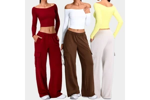 Autumn Winter Sportswear Manufacturer Long Sleeve Yoga Set Gym Women Clothes Sweatpants Athletic Cargo Joggers Workout Tops