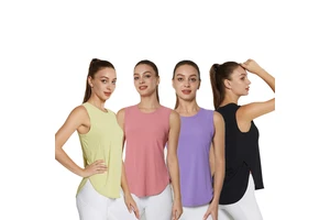 PR001 Quick Dry 95% Polyester 5% Spandex Tank Top Breathable Gym Sport Fitness Yoga Women Girl Sleeveless Blouse Vest