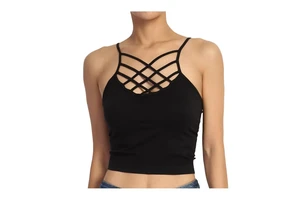 New Trendy Design Seamless Ribbed Wrinkle-Resistant Quick Dry Breathable Spandex/Cotton Sleeveless Crop Top Women Yoga Gym