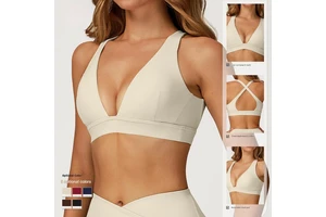 Custom High Quality Quick-Drying Breathable Nude Feeling Yoga Vest Cross-Over Tops Women Running Fitness Sports Bras