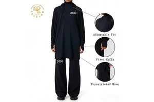 Factory High Quality Over Sized Solid Color Comfortable Modest Gym Stylish Versatile Adjustable Fit Modest Co Ord Set Women
