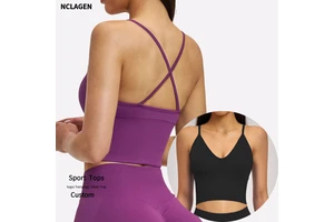 High Support Shockproof Seamless Spandex/Nylon Yoga Bra Cross Back Quick-drying Sports Top for Women Running Fitness