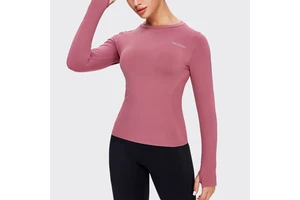 Autumn Winter Print Seamless Long Sleeve Yoga Wear Fitness Running Sports T-Shirt Four-Way Stretch Breathable Eco-Friendly Crew