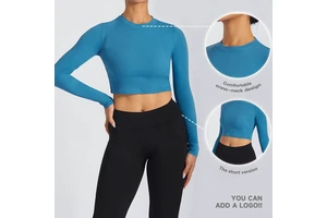 JIEJIN Just Arrival Ladies Yoga Apparel Anti Odour Breathable Quick Dry Fitness Running Compression Long Sleeves T Shirts