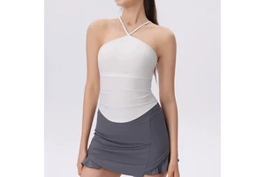 High-Elasticity and Quick-Dry Yoga Tank Top Cross Halter Design Comfortable Breathable Perfect for Yoga Pilates Gym Workouts