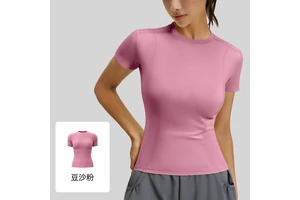 Thin Sports Tight-fitting Yoga Wear, Short-sleeved Top, Women's Running and Fitness T-shirt