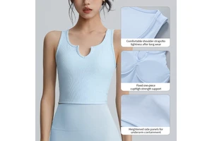 High Quality Women's Slim Fit Tank Top New Design V Neck Solid Color Breathable Soft Customized Logo Yoga Workout Top