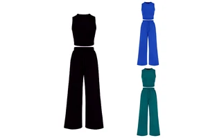 Women Jaka Sport 2-Piece Summer Yoga Set Scoop Neck Adjusted-straps Sleeveless Top Elastic Waist High-Waisted Breathable Shorts