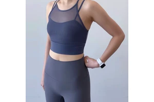 Sexy Mesh Spandex/Nylon Yoga Tank Top Built-in Padded Sports Bra Design Beautiful Top
