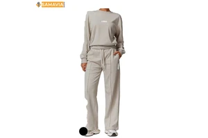 SAMAVIA Customizable Printed V-neck Drawstring Closure Loose Fit Full Sleeve Spandex/Nylon Breathable Quick Dry Tracksuit