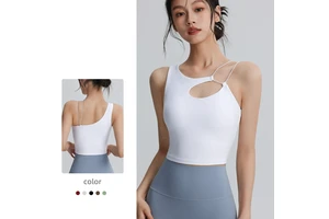 Women's Lightweight Fashion-Designed Yoga Tank Top Breathable Fitness Sport Vest With Foam Cups For Pilates Running Exercise