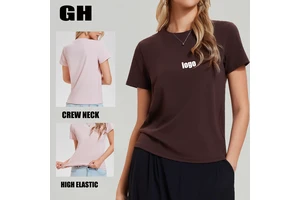 GH 2026 S-3XL Women Apparel Workout Clothing Workout Outfits Crew Neck Short Sleeve Loose Yoga Tops Gym Sports Women's T-shirts