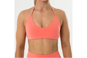 SHINBENE Custom Women's Deep V Halter Sports Bra Open Back Yoga Fitness Top