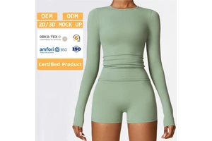 Winter Plush Long-Sleeve Yoga Activewear High-Intensity Fitness Apparel Running Sporty Long-Sleeve Top for Pilates