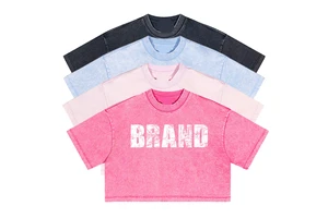Custom Manufacturer Basic Y2K Blanks White Luxury Tshirts Cotton T-Shirt T Shirt Baby Tees Crop Tops for Women