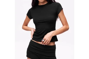 XW-VS58 Hot Selling Round Neck Open Back Fitness Running Women's Short Sleeve Wholesale High Quality Yoga Gym Tops