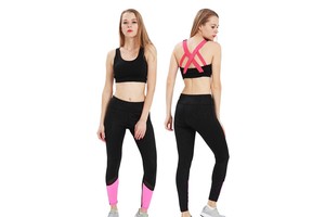 Custom Wholesale Women Sports Gym Wear Workout Set Tights Crop Top 2 Pieces Seamless Long Sleeve Fitness Women's Sets