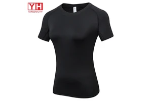 Quick Dry Women Fitness Yoga Wear Running Gym Clothing Cropped Short Sleeve Fit Sports T Shirts