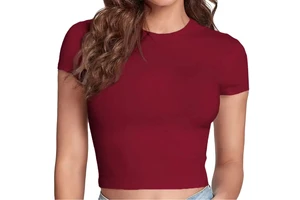 Wholesale High Quality OEM Manufacturers' Custom Printed Slim Crop Tops Cotton Women's T-Shirt With Round/O-Neck for Ladies