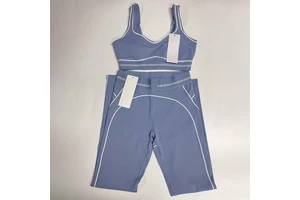 Wholesale Eco-Friendly Plus Size Fashion Yoga Pilates Stretch Seamless Ribbed High-quality Leggings 2 Piece Set For Women